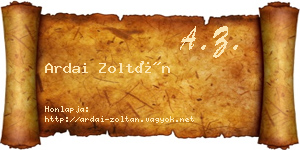 Ardai Zoltán névjegykártya