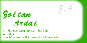 zoltan ardai business card