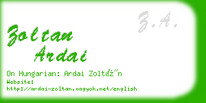 zoltan ardai business card